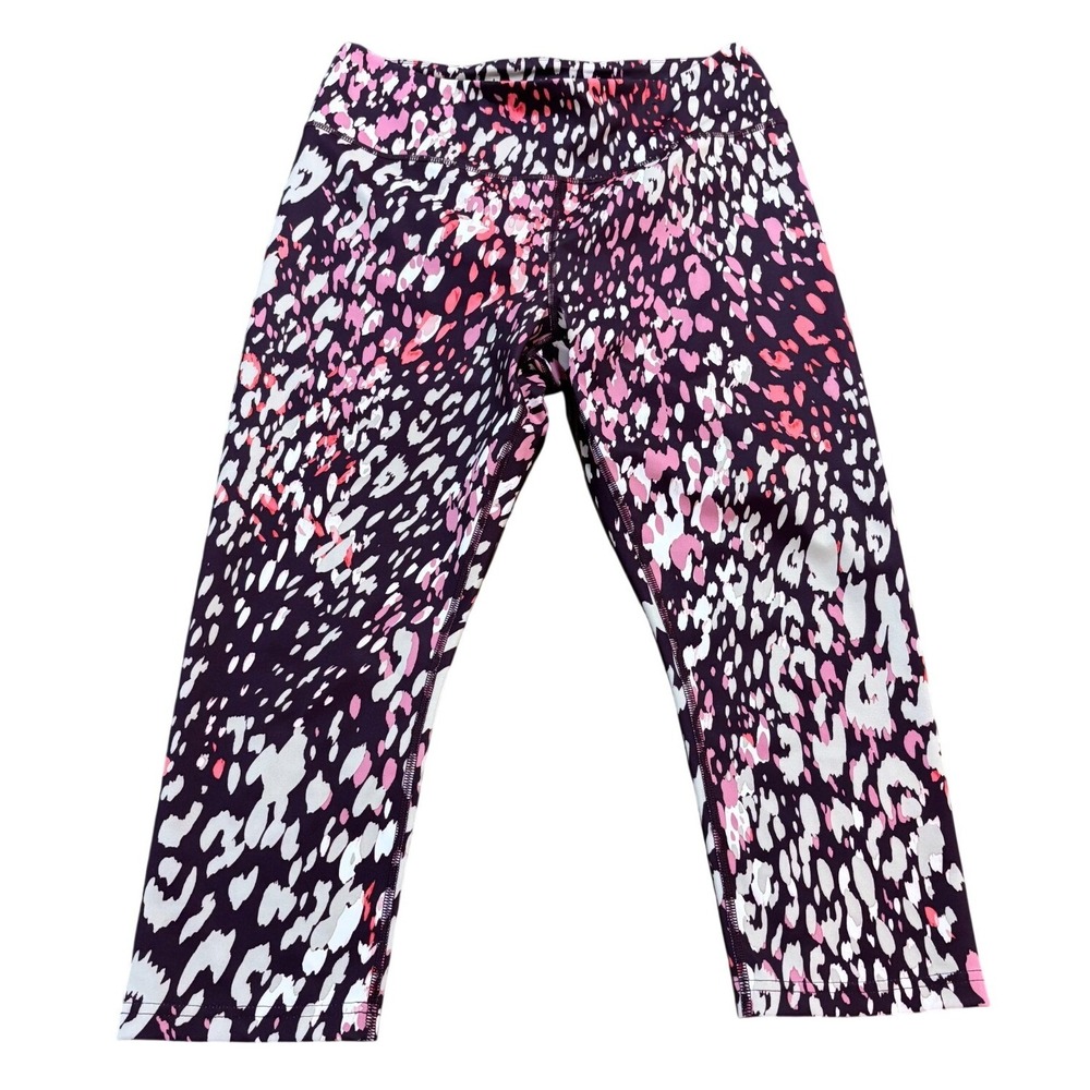 Fila Sport‎ Womens Large Purple Pink Abstract Animal Print Capri Leggings Active